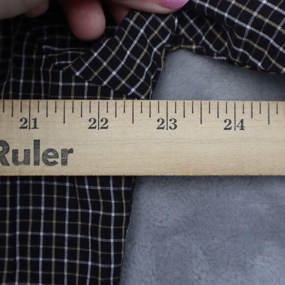 Plains Western Shirt Mens M Blue Plaid Pearl Snap Wear Button Up Cowboy - Picture 5 of 13